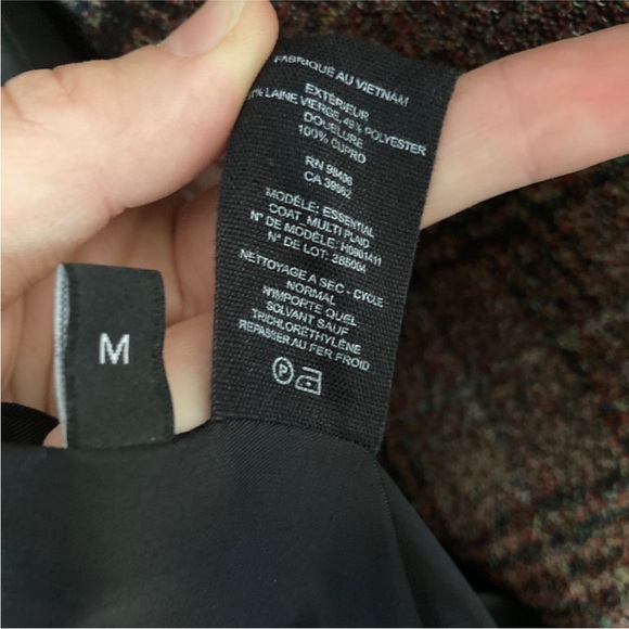 Theory Wool Plaid Essential Coat Size M - Picture 9 of 9